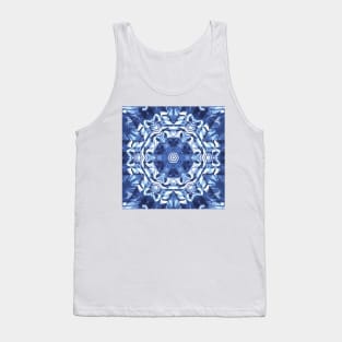 detailed creative pattern and design hexagonal kaleidoscopic style in shades of BLUE Tank Top